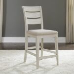 Farmhouse Reimagined Ladder Back Uph Counter Chair - Image 2