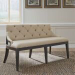 Americana Farmhouse Uph Shelter Dining Bench- Black - Image 5