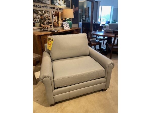 Bassett Carolina Panel Arm Leather Chair and a Half
