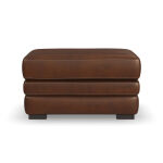 David Pecan Leather Ottoman - Image 2