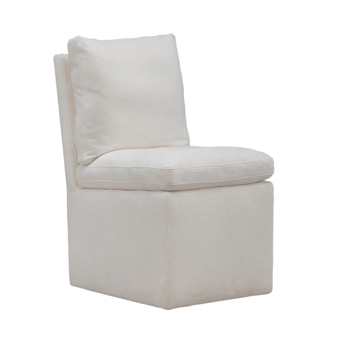Accent Dining Chair with Casters Ivory Accent Dining Chair with Casters Ivory - Image 1
