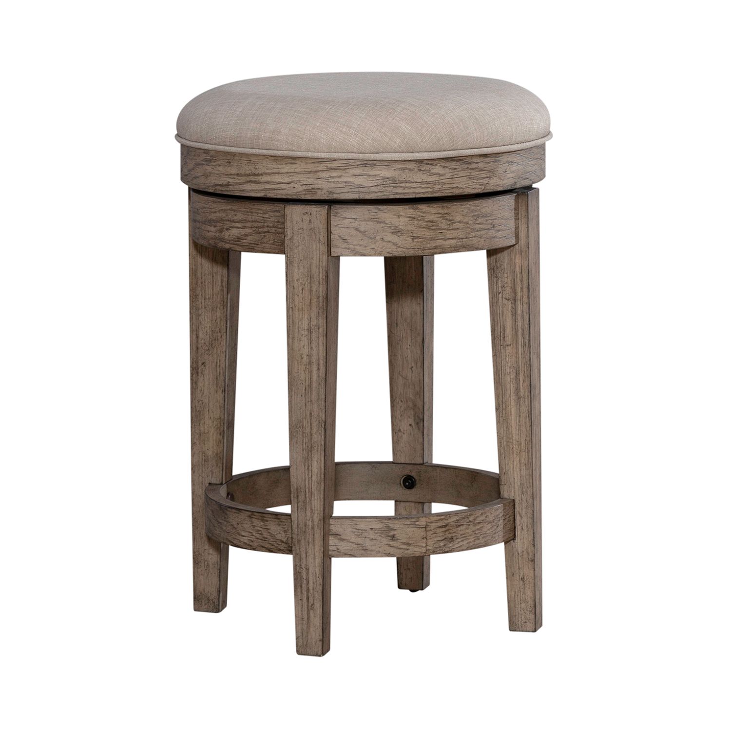 City Scape Upholstered Swivel Console Stool