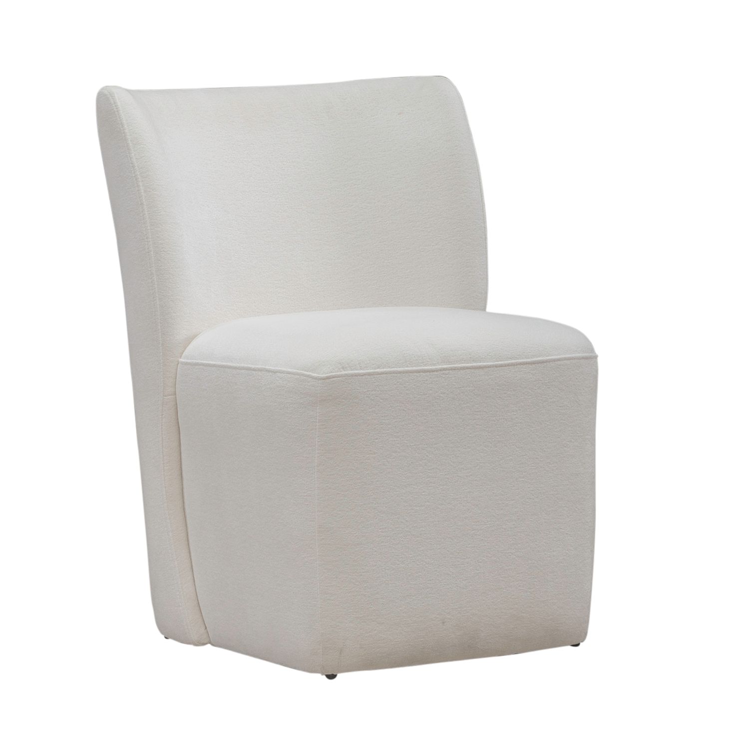 Accent Dining Chair with Casters Ivory