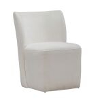 Accent Dining Chair with Casters Ivory