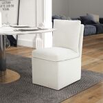 Accent Dining Chair with Casters Ivory - Image 3