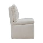 Accent Dining Chair with Casters Ivory - Image 2