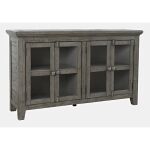 Rustic Shore 4 Door Low Accent Cabinet Stone - Image 3
