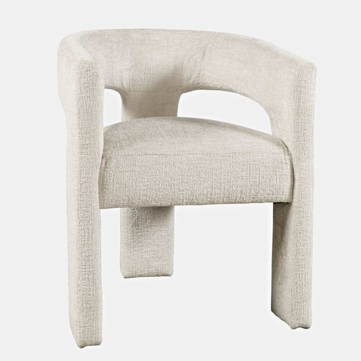 Gwen Open-Back Upholstered Chair- Cream Gwen Open-Back Upholstered Chair- Cream - Image 1