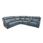Flexsteel Admiral Fabric Power Reclining Sectional with Power Headrest, Lumbar, Heat, & Massage