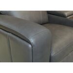 Flexsteel Wyatt Gunmetal Leather Power Reclining Sectional with Power Headrest & Lumbar - Image 5