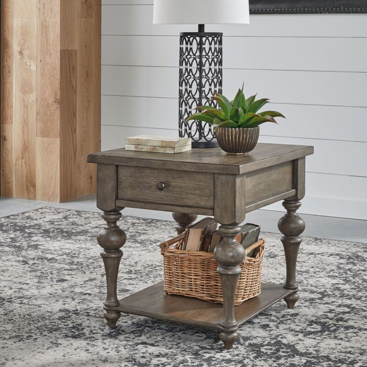 9a07c4bfd0a0a3729a6adca90ceef7ce Americana Farmhouse Drawer End Table - Image 1