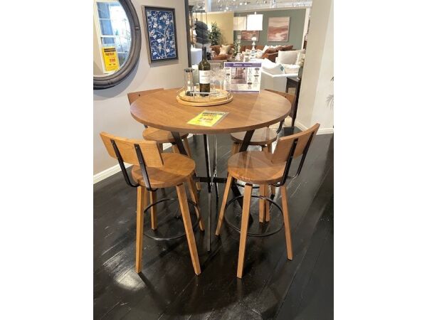 Amisco Norcross Pub Table and Four Esteban Stools