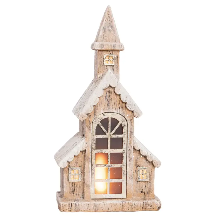 Christmas Light-Up Snowy Steeple