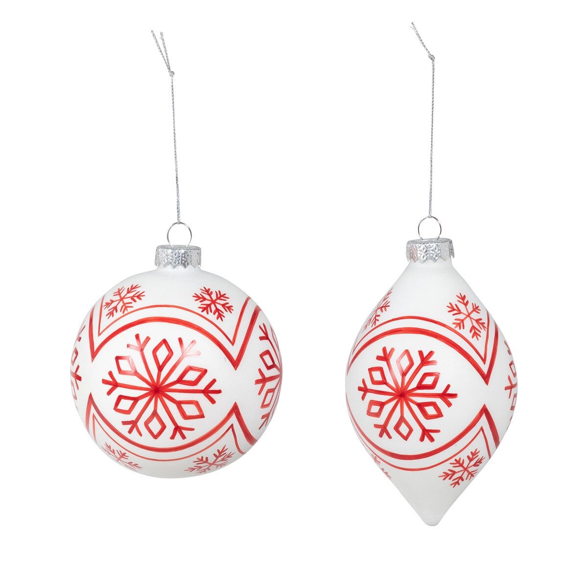 Nordic Pattern Glass Ornament